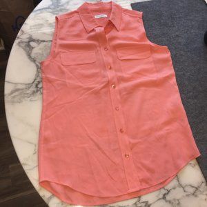 Equipment Silk Coral Pink Sleeveless Tunic Top XS